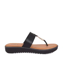 Rocia by Regal Women's Black Thong Wedges image 1