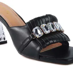 London Rag Women's Jewel Black Casual Sandals image 4