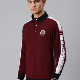 showoffff SHOWOFF Maroon Cotton Slim Fit Printed Jackets image 3