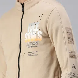 showoffff SHOWOFF Beige Cotton Slim Fit Printed Jackets image 4