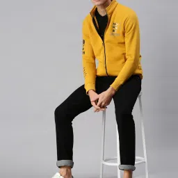 showoffff SHOWOFF Yellow Cotton Slim Fit Printed Jackets image 5