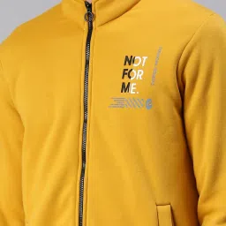 showoffff SHOWOFF Yellow Cotton Slim Fit Printed Jackets image 4