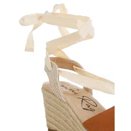 London Rag Strappy Wedge Heel Sandals - Tan image 4
