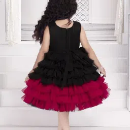Ministitch Girls Black Flared Fit Party Dress image 2