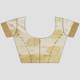 Mimosa Beige & Golden Woven Saree With Unstitched Blouse image 3