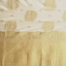 Mimosa Beige & Golden Woven Saree With Unstitched Blouse image 4