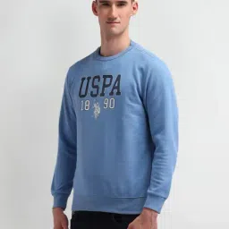 U.S. Polo Assn. Denim Co. Blue Cotton Regular Fit Printed Sweatshirt image 3