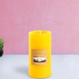 HOSLEY Yellow Set of 3 Lemon Bar Aromatic Pillar Candles-picture-33