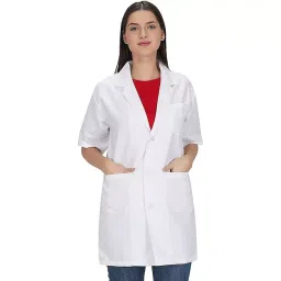 Youth Robe YR Short Sleeve White Cotton Lab Coat for Women (Size M)-picture-27