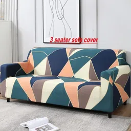 DECOR VATIKA Green Printed 3 Seater Sofa Cover With Arms-image-67