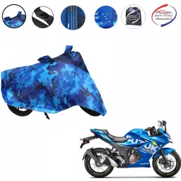 Auto Pearl Polyester Waterproof Two Wheeler Cover for Suzuki Gixxer SF 250,(Ocean Blue)-picture-37