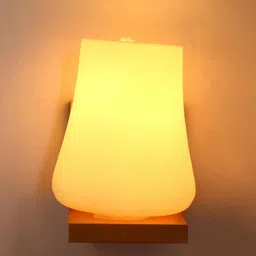 1ST TIME Black & White Wood Frustum Shaped Wall Lamp image 4