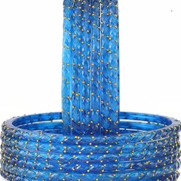 Shasmi Blue Glass Artificial Stones Bangle-picture-38
