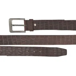 Cazzano Men Textured Leather Belt with Buckle Closure image 2