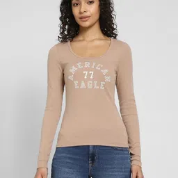 AMERICAN EAGLE OUTFITTERS Women Typography Printed Slim Fit T-shirt-image-50