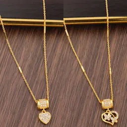 Boghra Sales Set Of 2 Gold-Plated Copper American Diamond Chain-picture-29