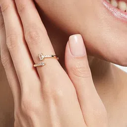 ATIBELLE Set Of 2 Gold Plated Cubic Zirconia Studded Finger Rings image 4