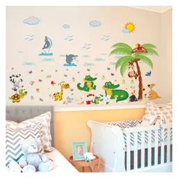 JAAMSO ROYALS Cartoon Animals Wall Sticker for Home and Wall décor Sticker (60 X 90 CM)-image-38