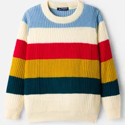 Pine Kids Knit Full Sleeves Striped Pullover Sweater - Multicolor-image-73