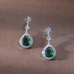 Niska Sliver Plated Cubic Zirconia Studded Necklace With Earrings image 3