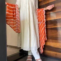 BAESD Empire A-Line Thread Work Kurta with Trousers & Dupatta image 4