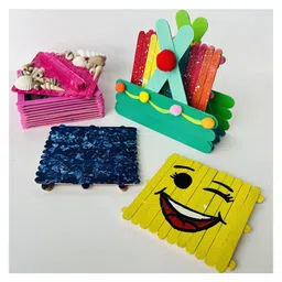 Webby DIY Art and Craft Wooden Coaster & Storage Box Build and Paint Activity Kit - Multicolour image 2