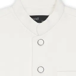 CAVIO Sleeveless Solid Nehru Jacket - White image 4