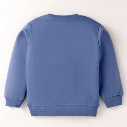 Smarty Boys Premium Stretch Fleece Knit Full Sleeves Winter Wear Co-Ord Set With Embossed Text Print - Royal Blue image 3