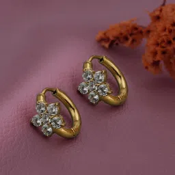 Carlton London Floral Hoop Earrings image 1