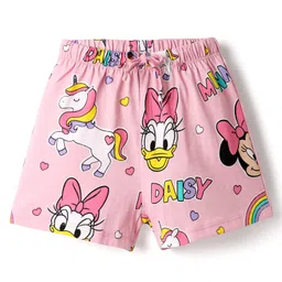 kookie kids india disney Kookie Kids Disney Single Jersey Knit Half Sleeves Shorts Night Suit With Minnie Mouse Print - Sea Green & Pink image 5