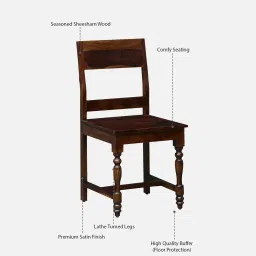 mudramark from pepperfry Siramika Sheesham Wood Dining Chairs In Provincial Teak Finish (Set Of 2) image 4