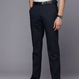 Raymond Men Slim Fit Self Checked Formal Trousers image 2