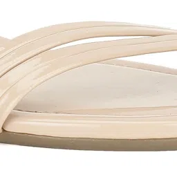 Bata Women's Beige Ankle Strap Wedges image 4