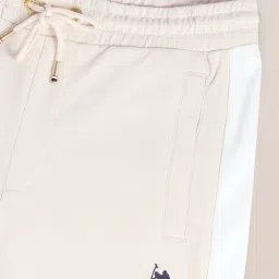 U.S. Polo Assn. Beige Cotton Slim Fit Colour Block Trackpants image 4