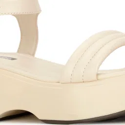 Bata Women's Beige Back Strap Wedges image 4