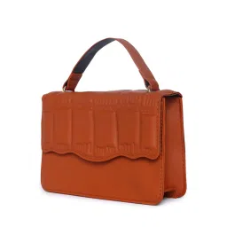 HauteSauce Brown Quilted Medium Handheld Handbag image 4