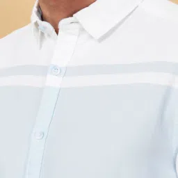 Urban Ranger by Pantaloons White Cotton Slim Fit Colour Block Shirt image 4