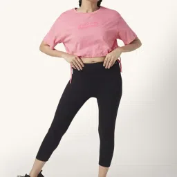 Ajile by Pantaloons Pink Cotton Graphic Print Sports Top image 4