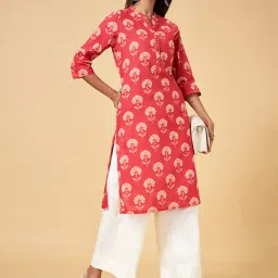 Rangmanch By Pantaloons Coral Cotton Printed Straight Kurta image 4
