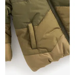 Mothercare Kids Olive Color Block Full Sleeves Padded Jacket image 4