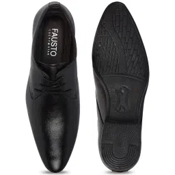 Fausto Men's Black Derby Shoes image 4