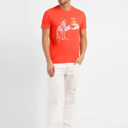 Levi's Anemone Red Pure Cotton Regular Fit Printed T-Shirts image 5