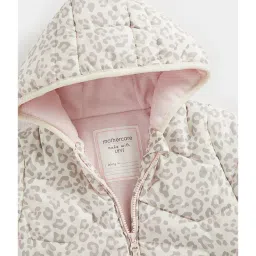 Mothercare Kids Cream & Grey Printed Full Sleeves Padded Jacket image 4