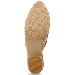 Haute Diva by Mochi Women's Antique Gold Mule Shoes image 4