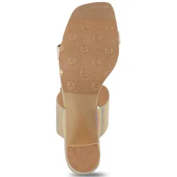 Mochi Women's Gold Casual Sandals image 4