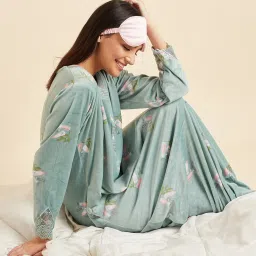 Sweet Dreams Green Printed Night Gown image 4