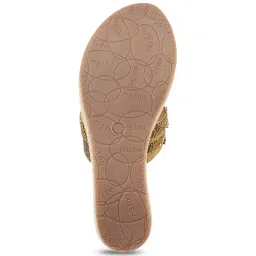 Princess by Metro Women's Antique Gold T-Strap Wedges image 4
