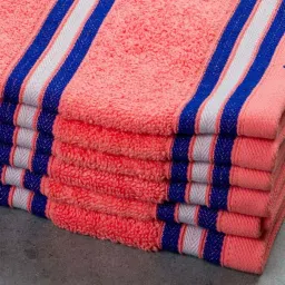 Nautica Vintage Crew Stripe Coral Cotton 500 GSM Super Soft Zero Twist Hand Towel - Set of 6 image 4