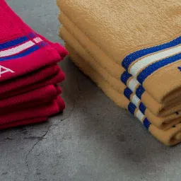 Nautica Vintage Crew Stripe Burgundy & Beige Cotton 500 GSM Zero Twist Face Towel - Set of 8 image 4