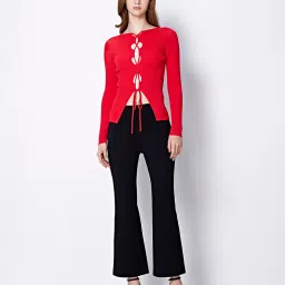 Cover Story Red Regular Fit Sweater image 4